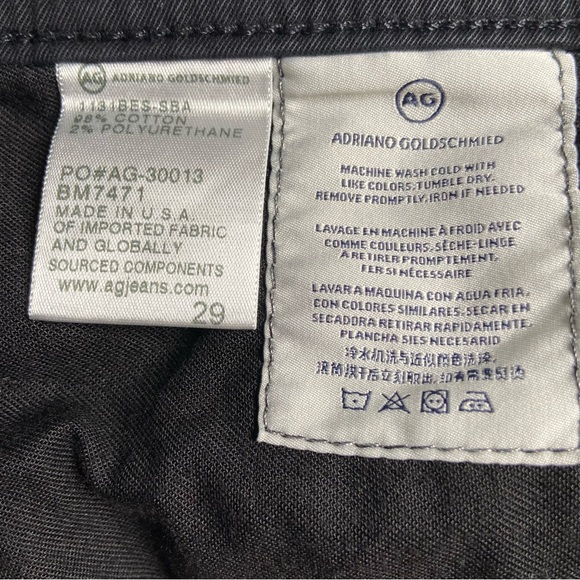 AG Adriano Goldschmied The Matchbox Slim Straight Black Jean Size 29 - Picture 7 of 13